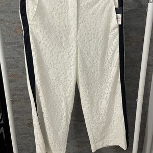 Rachel Roy off white with black strip pants size 10